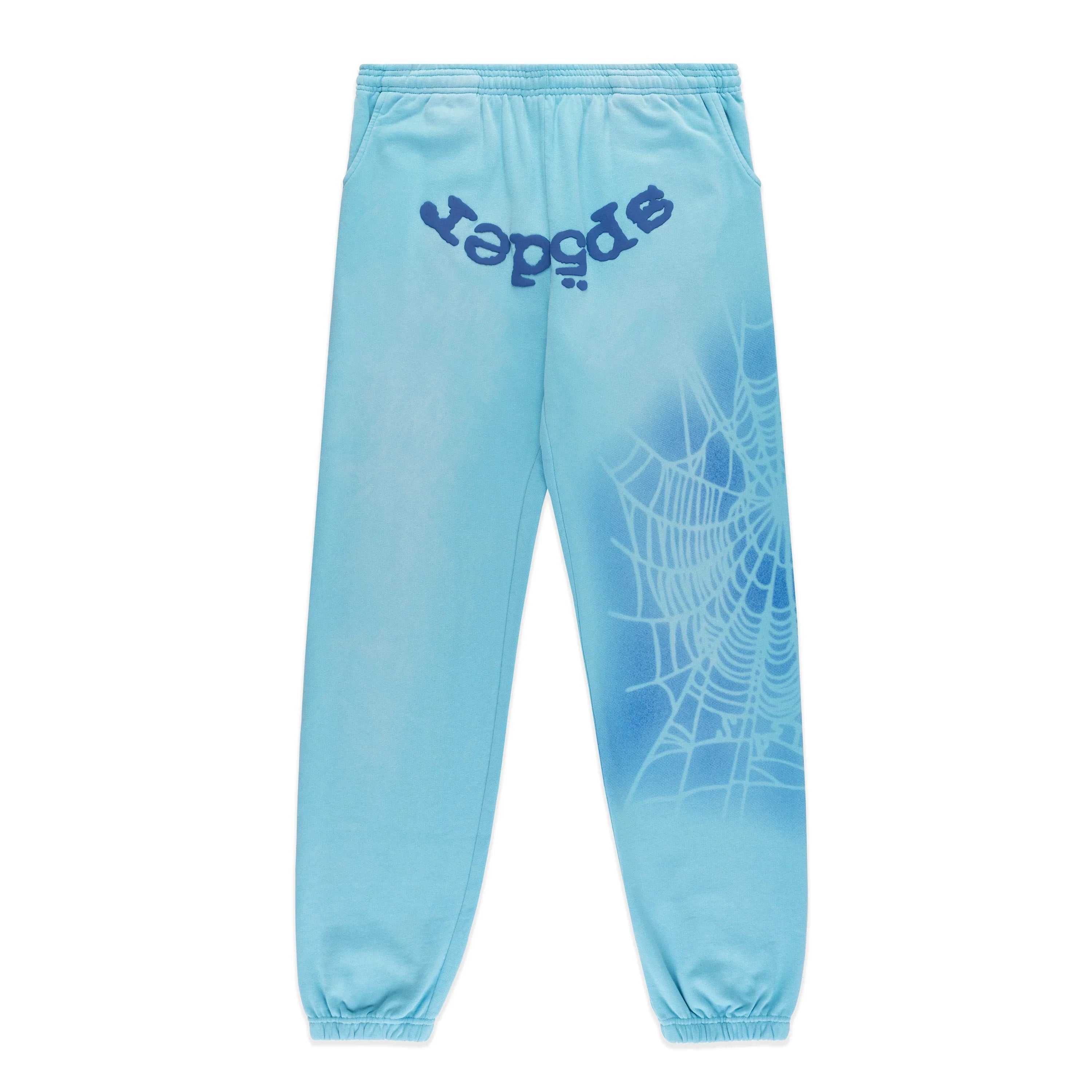 Sp5der OG Web V2 Spray Sweatpants Light Blue